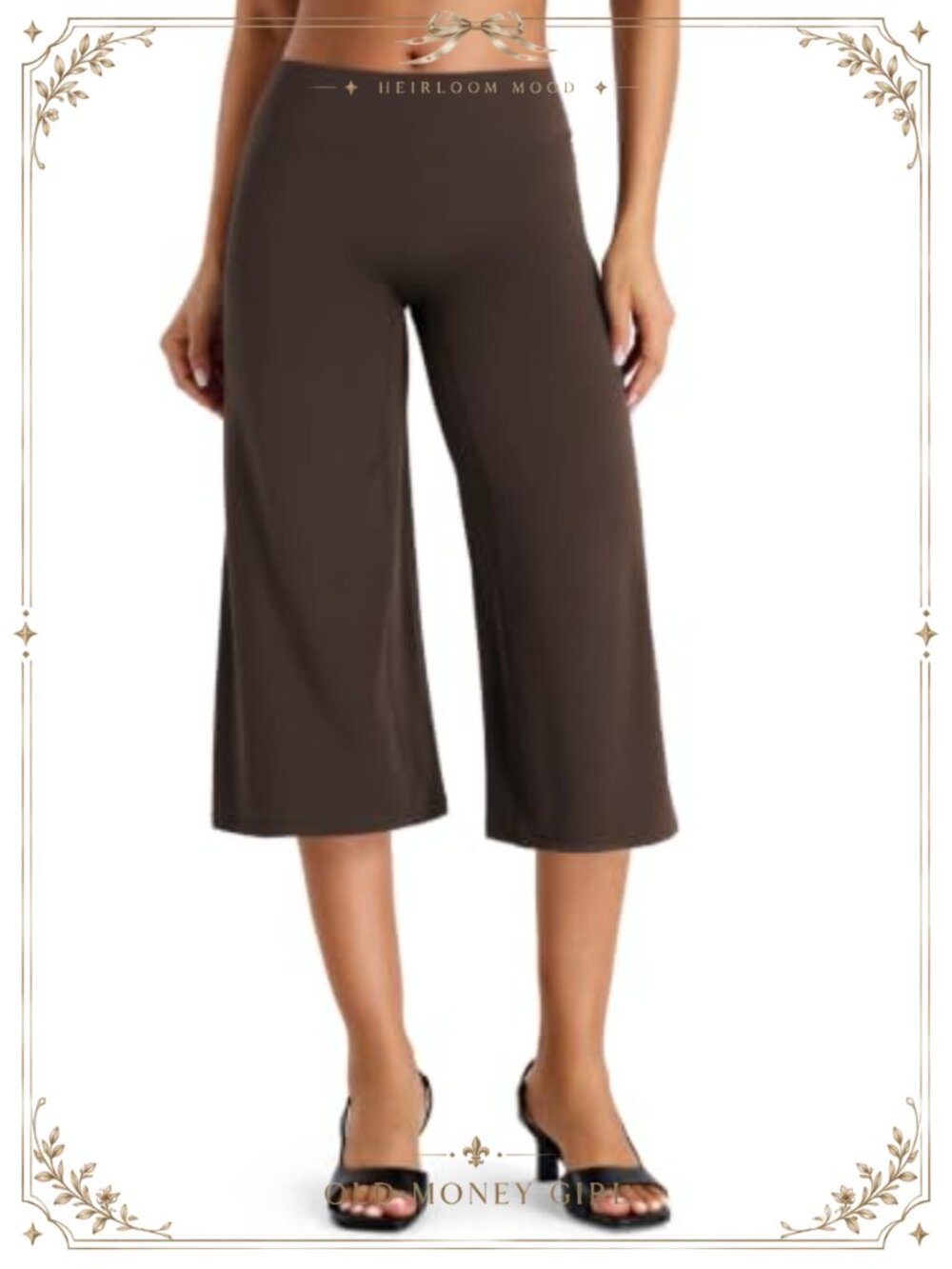 YEOREO Capris Low Rise Yoga Pants No Front Seam V-Back Straight Leg